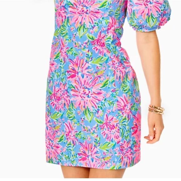 Lilly Pulitzer Roni Short Sleeve Stretch Mini Dress in Blue Peri.Size 0 - Picture 5 of 16